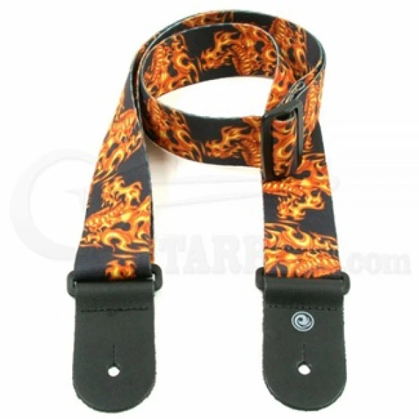 PLANETWAVES 50LT01 GİTAR ASKISI 50MM DOKUMA FLAMING SKULLS Gitar Askısı 50Mm Dokuma Flamıng Skulls