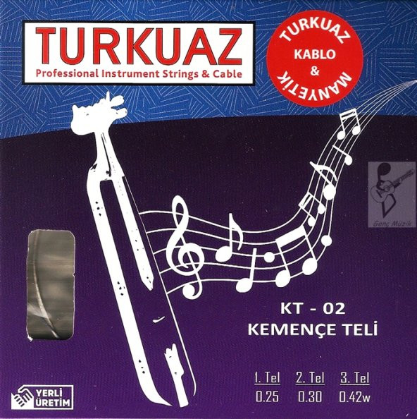Turkuaz KT-02 Kemençe Takım Tel - 025 - 030 - 042 Kemençe Teli