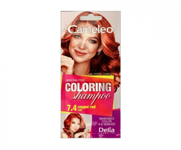 Delia Camelia Saç Renklendirici Şampuan Tek Kullanımlık 7.4 - Copper Red