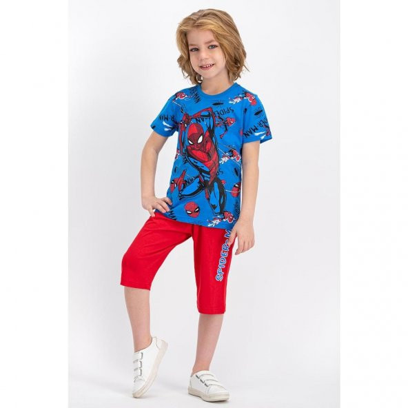 Erkek Çocuk Lisanslı Spider-Man Yarım Kol Mavi Takım