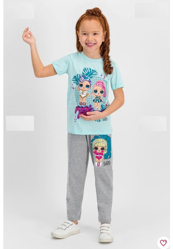 Kız Çocuk Lisanslı Lol Bebek Turkuaz Pijama Takımı