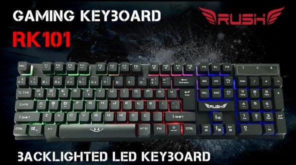Rush Rk101 Siyah Mekanik Hisli Işıklı Oyuncu Klavyesi Gamer - 1
