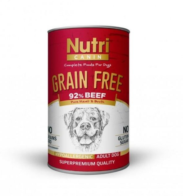 Nutri Canin Tahılsız Sığır Etli Patatesli Köpek Konservesi 400 Gr