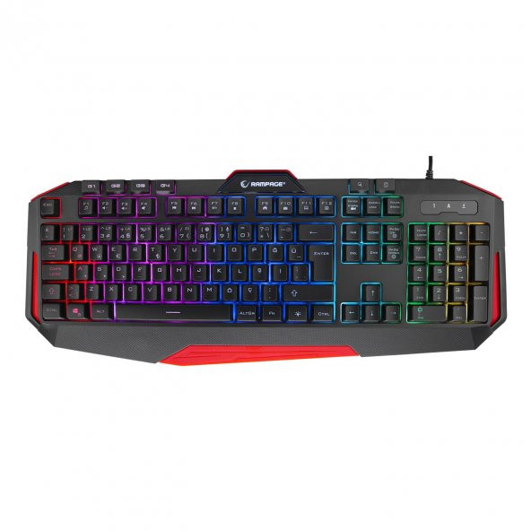 Rampage KB-RX7 ALPOR PRO Sese Duyarlı USB RGB Aydınlatmalı Q Gaming Oyuncu Klavyesi