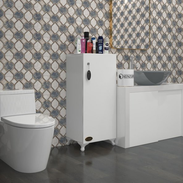 Kenzlife mutfak dolabı zehra 088*030*032 byz kilitli ayaklı banyo evrak ofis kitaplık ayakkabılık kiler - 9