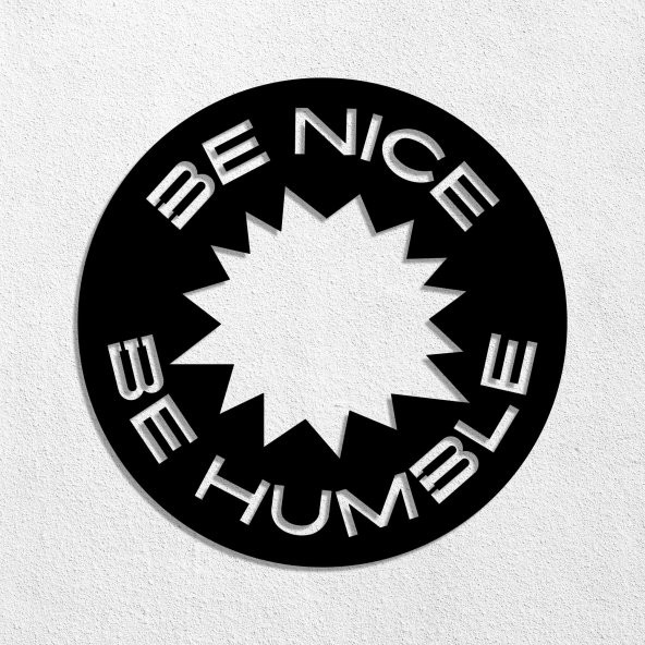 Be Nice Be Humble Metal Süs Hediye Tablo Saat
