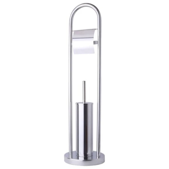 Maxiflow Ayaklı Banyo Tuvalet Kağıtlık Ve Fırçalık Seti