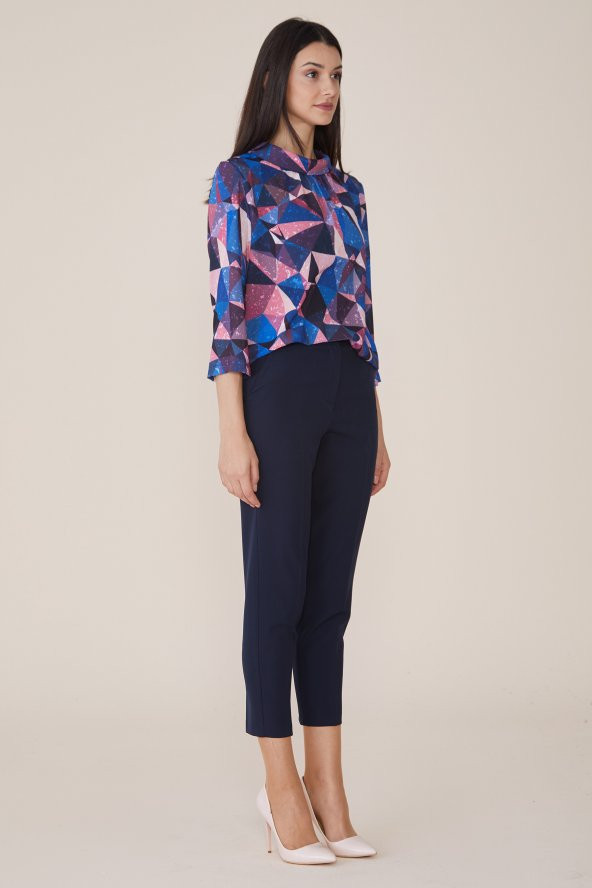 PANTOLON BAYAN 1695 LACİVERT - 2