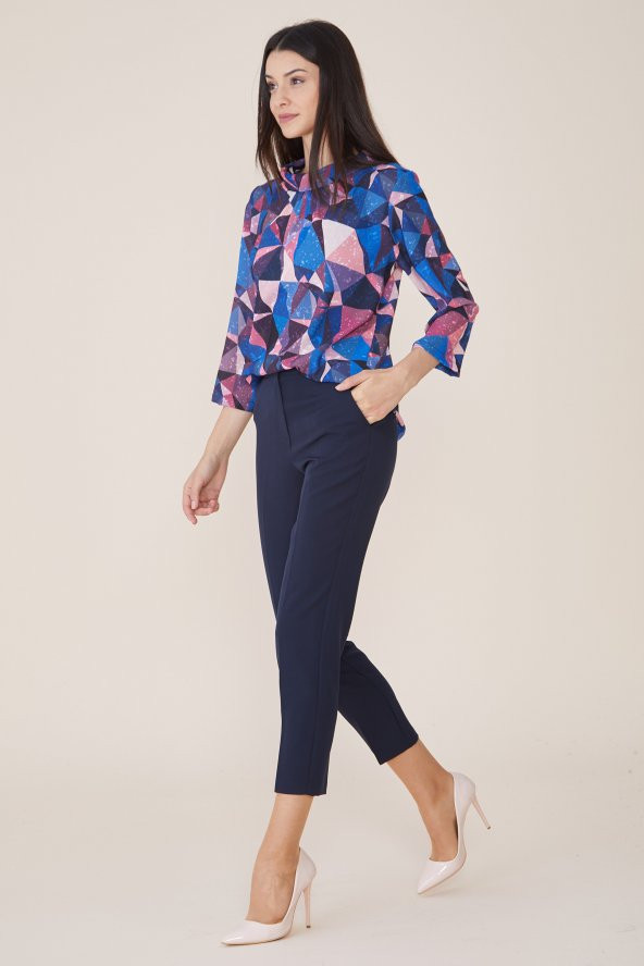 PANTOLON BAYAN 1695 LACİVERT - 5