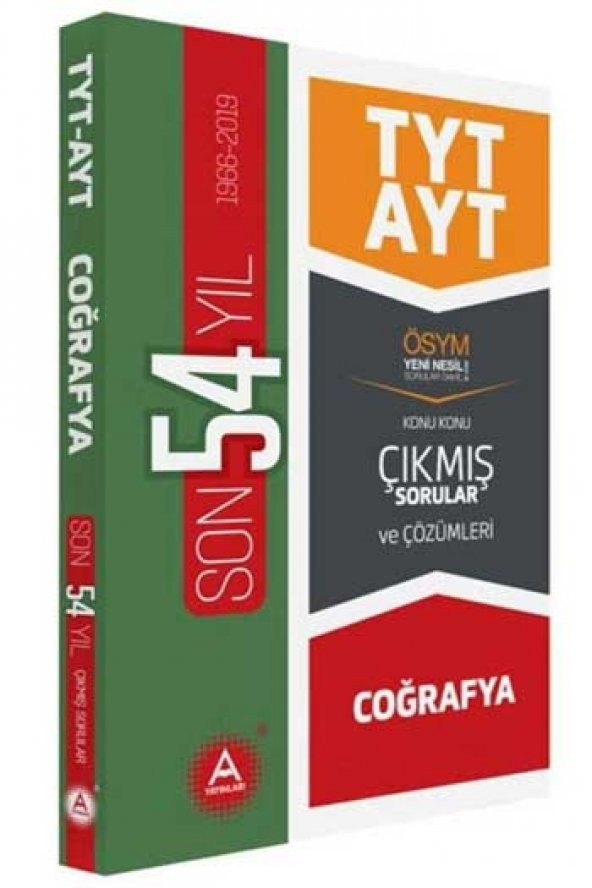 A Yayınları TYT AYT Coğrafya Son 54 Yıl Konu Konu Çıkmış Sorular ve Çözümleri