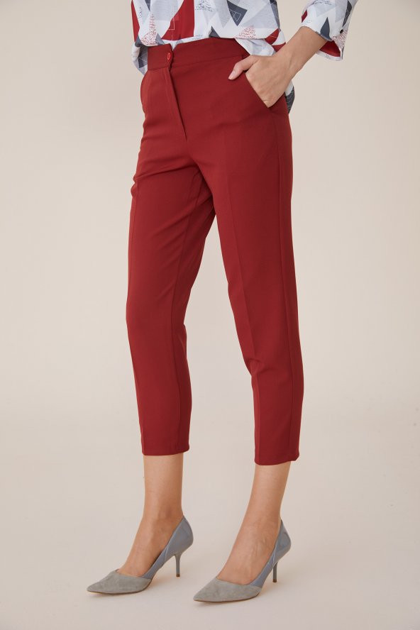 PANTOLON BAYAN BİLEKTE SORALLİNE 1695 KİREMİT - 4