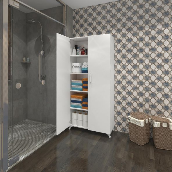 Kenzlife mutfak dolabı rabia 188*070*032 byz kapaklı ayaklı banyo evrak ofis kitaplık ayakkabılık kiler - 5