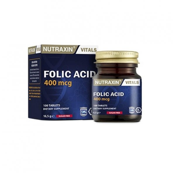 Nutraxin Folic Acid ( Folik Asit ) 400 mcg 100 Tablet