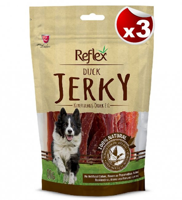 Reflex Duck Jerky Ördek Fileto Doğal Köpek Ödülü 80 Gr x 3 Adet