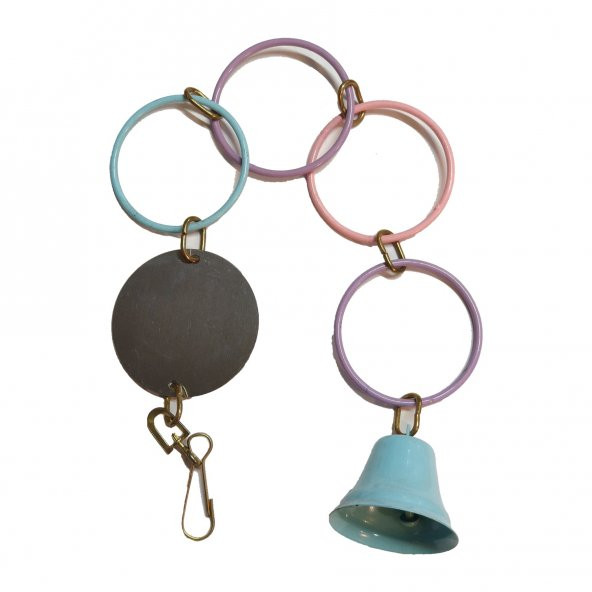 Renkli Olimpik Çanlı Aynalı Kuş Oyuncağı (49 cm)