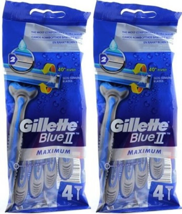 Gillette Blue2 Maximum Tıraş Bıçağı 2 X 4 Lü Poşet