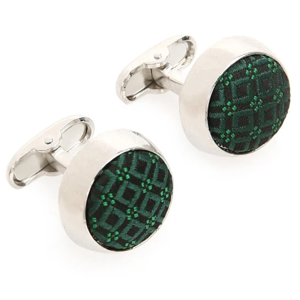 Yeşil Kravat Kol Düğmesi Hediyelik Set-Brianze KMK-19 - 4