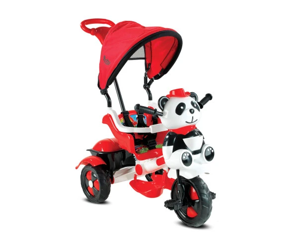 BABYHOPE 127 LITTLE PANDA ÜÇ TEKER TENTELİ İTMELİ BİSİKLET(KIRMIZI BEYAZ)