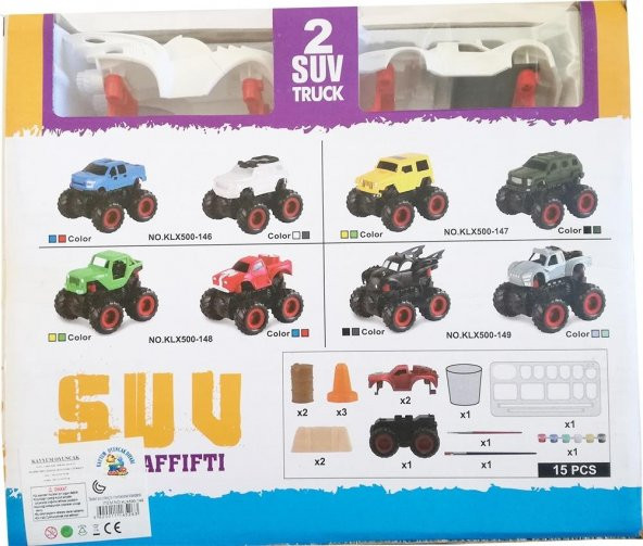 Diy Suv Eğitici 2 Farklı Suv Araçlı 15 Parça Araba Boyama Seti - 2