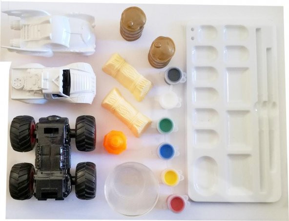 Diy Suv Eğitici 2 Farklı Suv Araçlı 15 Parça Araba Boyama Seti - 6