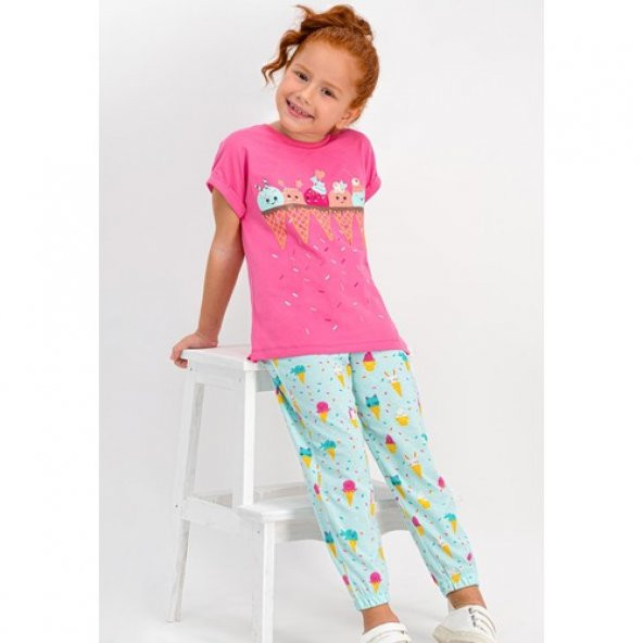 RolyPoly Cute Ice Cream Pembe Kız Çocuk Pijama Takımı