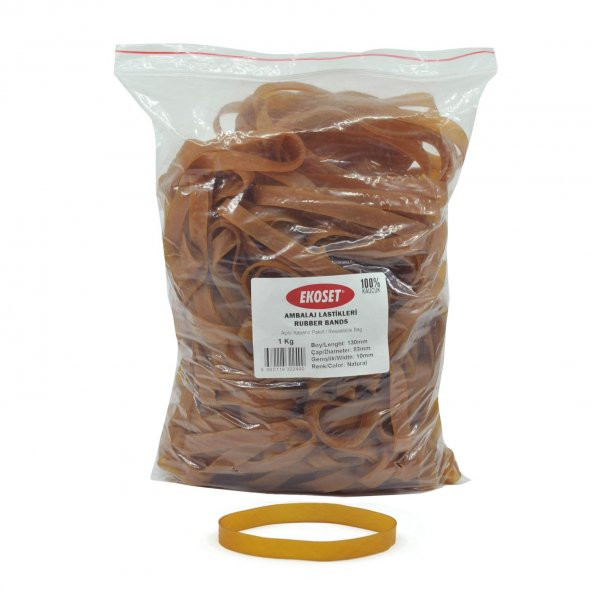 Ekoset Geniş Kauçuk Paket Ambalaj Kasa Lastiği 130x10mm 1Kg