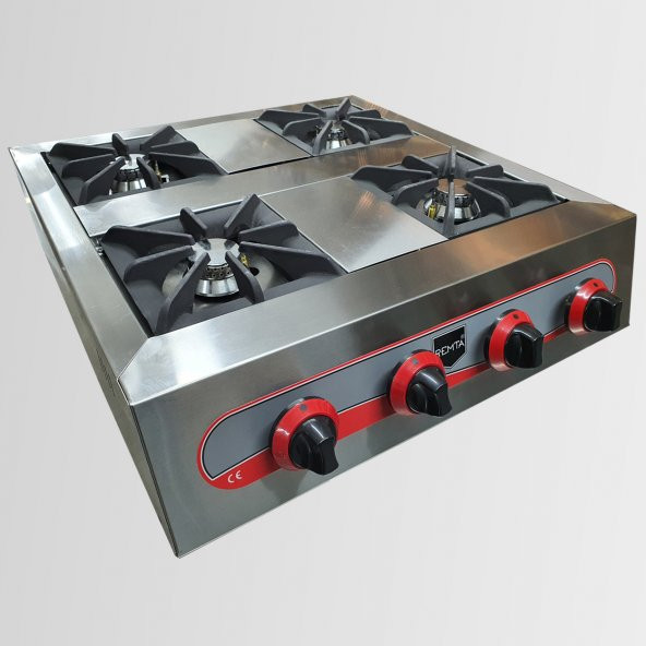 Remta CEJ28 Sönme Emniyetli Dörtlü Setüstü Lokanta Ocağı Gazlı CE