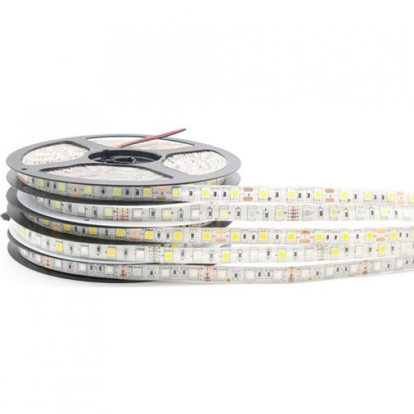Şerit Led Makara Mavi Renk 3 Çipli Şerit Led 5 Metre Dış Mekan Silikonlu Şerit Led Su Geçirmez - 1