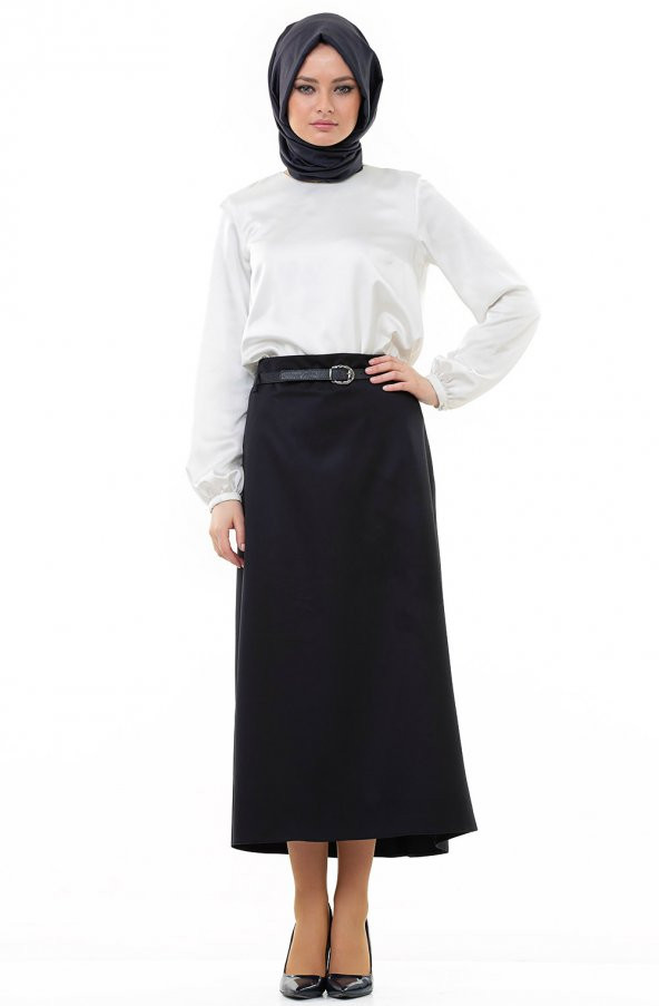 SORALLİNE KADIN KALEM ETEK 90 CM BOYUNDA 770 LACİVERT - 2