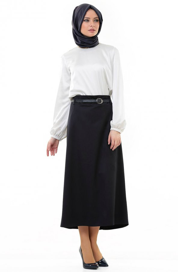 SORALLİNE KADIN KALEM ETEK 90 CM BOYUNDA 770 LACİVERT - 3