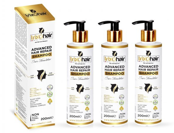 Trixohair Saç Dökülmesine Karşı Saç Bakım Şampuanı Erkekler İçin - 200 ml - 3 Adet - 2