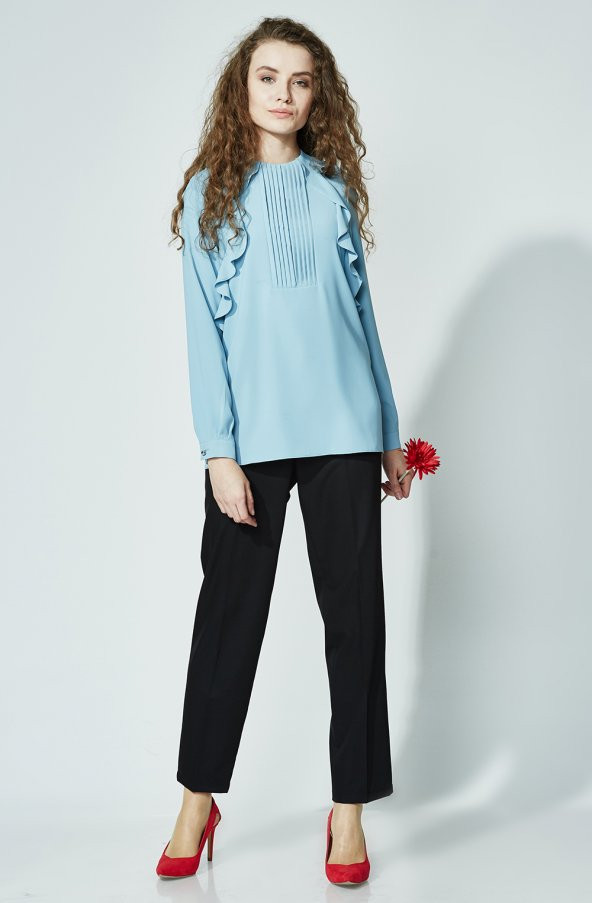 BAYAN PANTOLON NORMAL BELCEPLİ KLASİK SORALLİNE1660