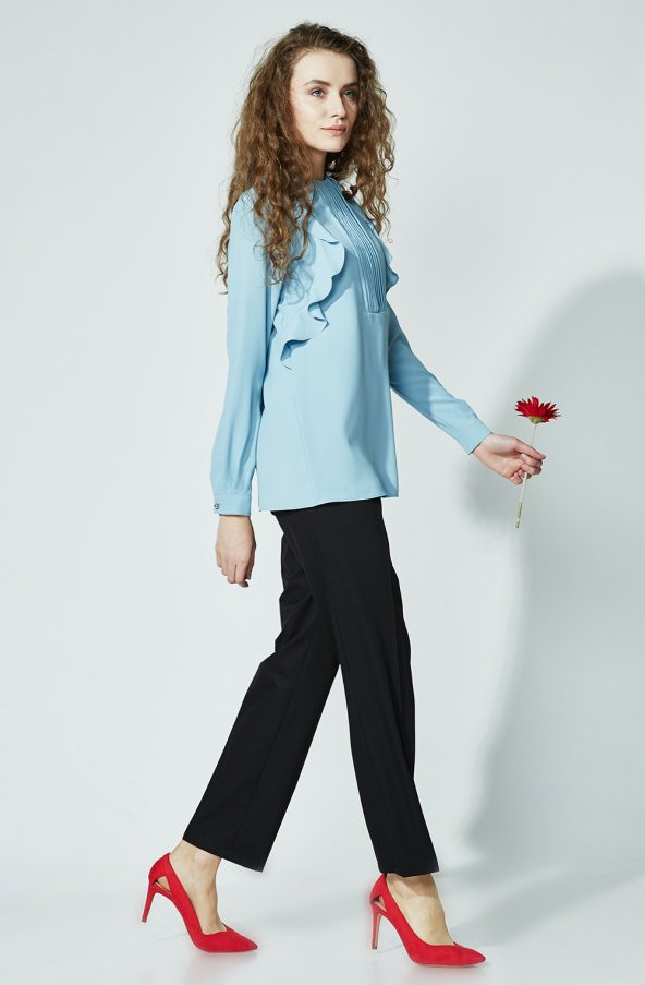 BAYAN PANTOLON NORMAL BELCEPLİ KLASİK SORALLİNE1660 - 2