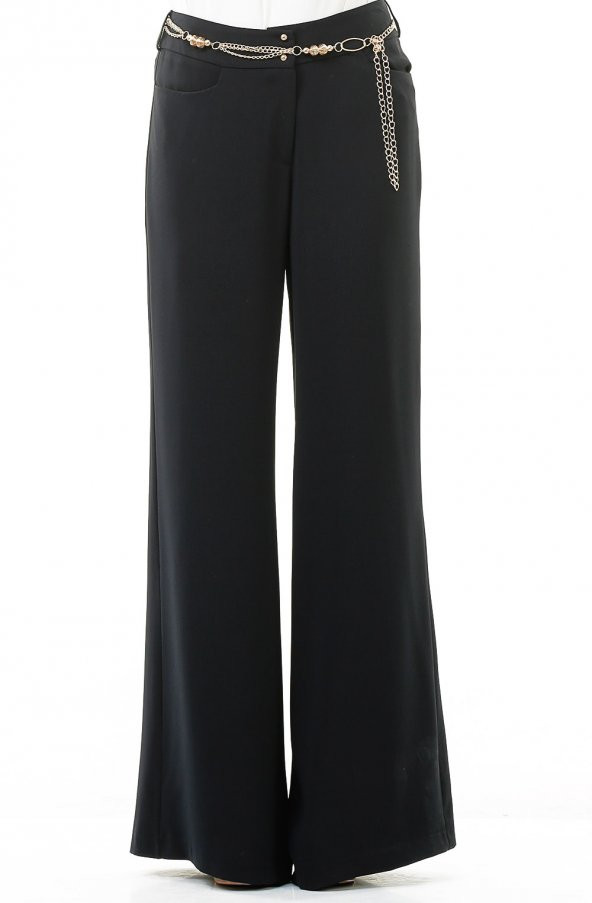 SORALLİNE BAYAN ABİYE PANTOLON ,BOL PAÇA,SORALLİNE,1694,LACİVERT - 2