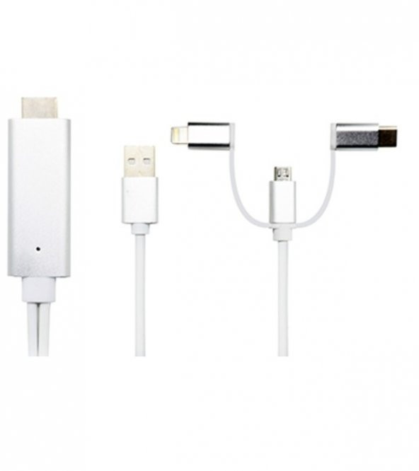 Hdmi Mhl Görüntü Aktarıcı Kablo İOS Android Type-C iPhone Samsung - 1