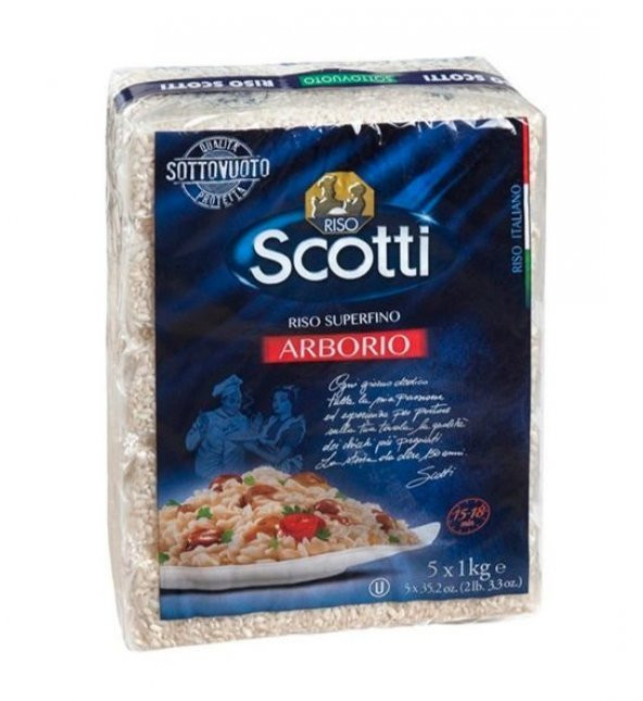 Scotti ARBORİO PİRİNCİ (1kg x 5 VAKUM PAKET) 5 Kg