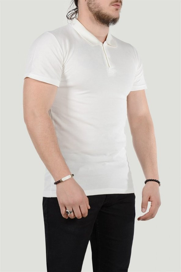 Erkek Polo Yaka T-Shirt 20K-3400568 Beyaz
