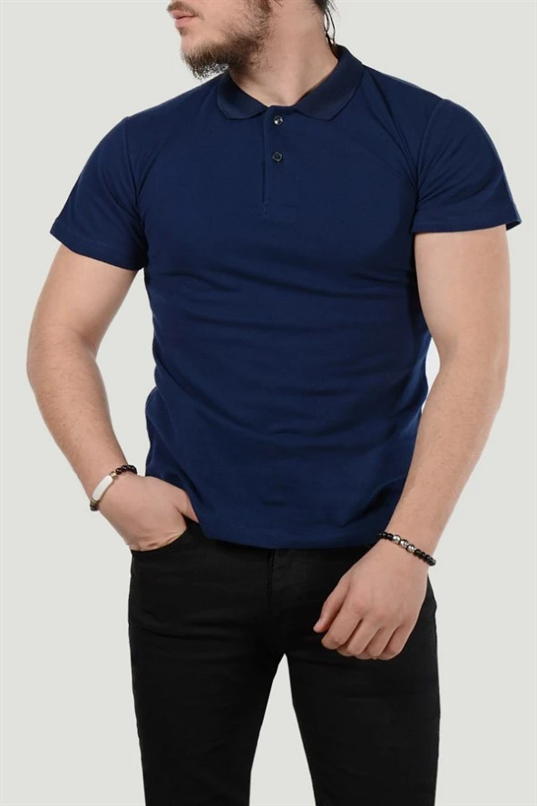 Erkek Polo Yaka T-Shirt 20K-3400564 Lacivert