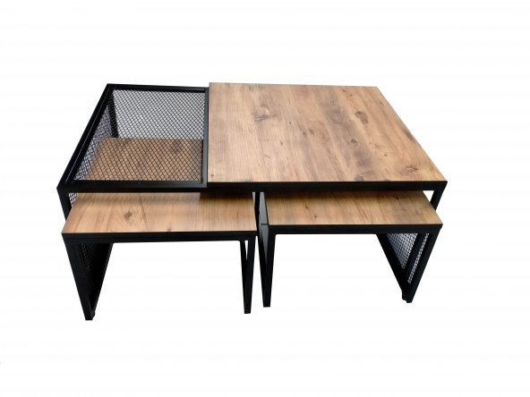 Nergiz 3 lü Metal Orta Sehpa - 4