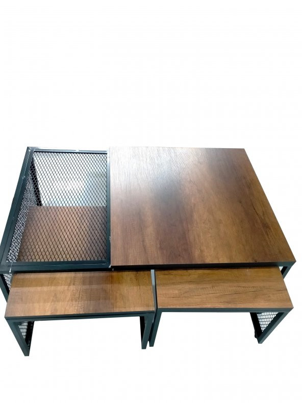 Nergiz 3 lü Metal Orta Sehpa - 7