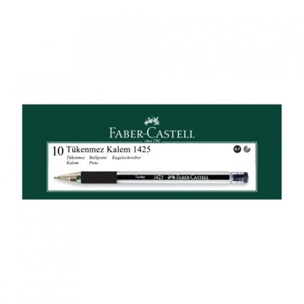 Faber Castell 1425 Tükenmez Kalem Siyah 10 Lu