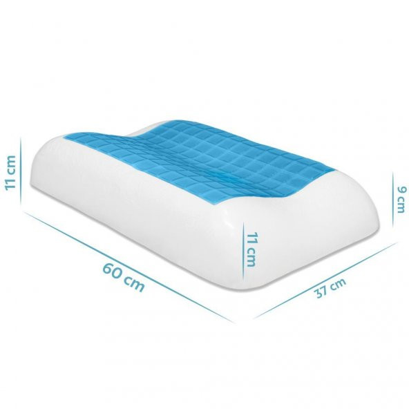 Estela Terletmeyen Boyun Destekli Ortopedik Yastık Jelli Visco Yastık - 60x37x11-9cm - 2
