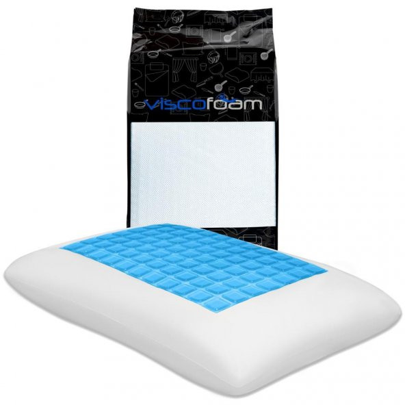 Viscofoam Comfy Terletmeyen Ortopedik Yastık Serinleten Visco Yastık Jelli Yastık 55x35x12cm