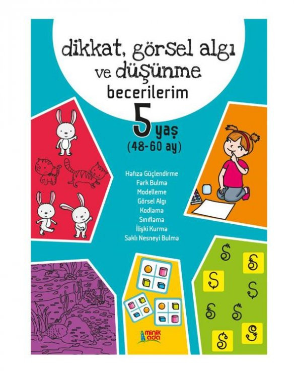 5 Yaş Dikkat Görsel Algı ve Düşünme Becerilerim Kitabı Erdem Yayınları