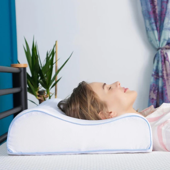 Viscofoam Anatolia Yüksek Terletmeyen Boyun Destekli Ortopedik Yastık Jelli Visco Yastık - 60x40x14-12cm - 3