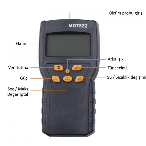 Wellhise MD7822 Dijital Tahıl Nemi Ölçer - 6