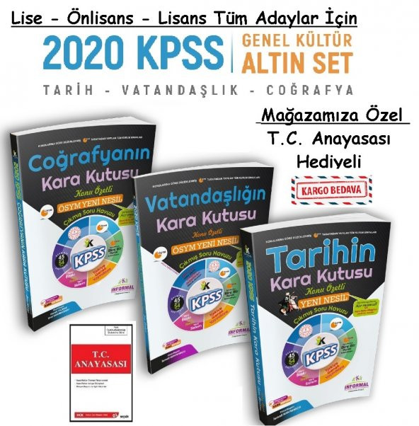 2020 KPSS Genel Kültür Kara Kutu Seti - Tarih - Coğrafya - Vatandaşlık