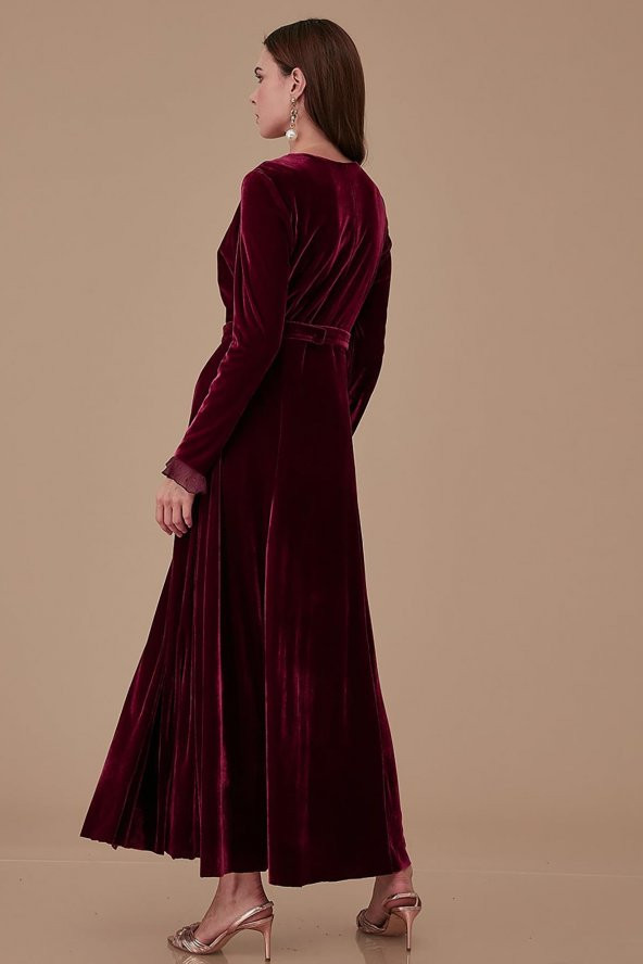 Elbise-Bordo- Kayra-KA-A9-23038-26 - 5