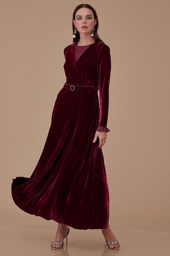 Elbise-Bordo- Kayra-KA-A9-23038-26 - 1