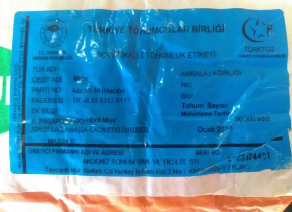 Hibrit Mısır Tohumu ADA 9516 Sertifikalı Tohum 50000 Adet - 2